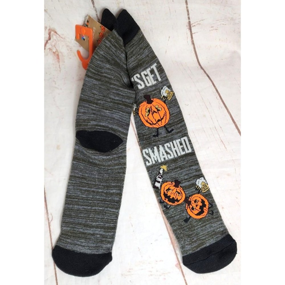 Basic Resources Boo Collection -1 Pair "Let's Get Smashed" Pumpkin Graphic Socks